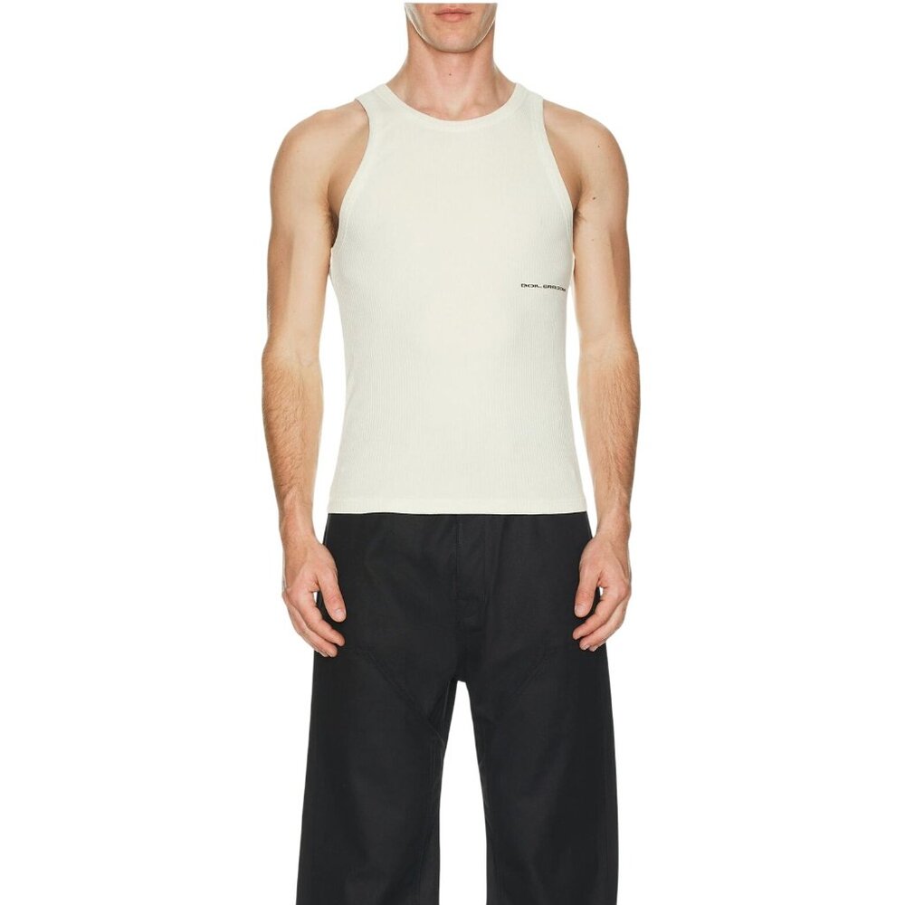 Boiler Room Garment Dyed Ribbed Tank in Bone Large New Mens Top